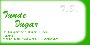 tunde dugar business card