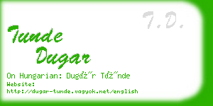 tunde dugar business card